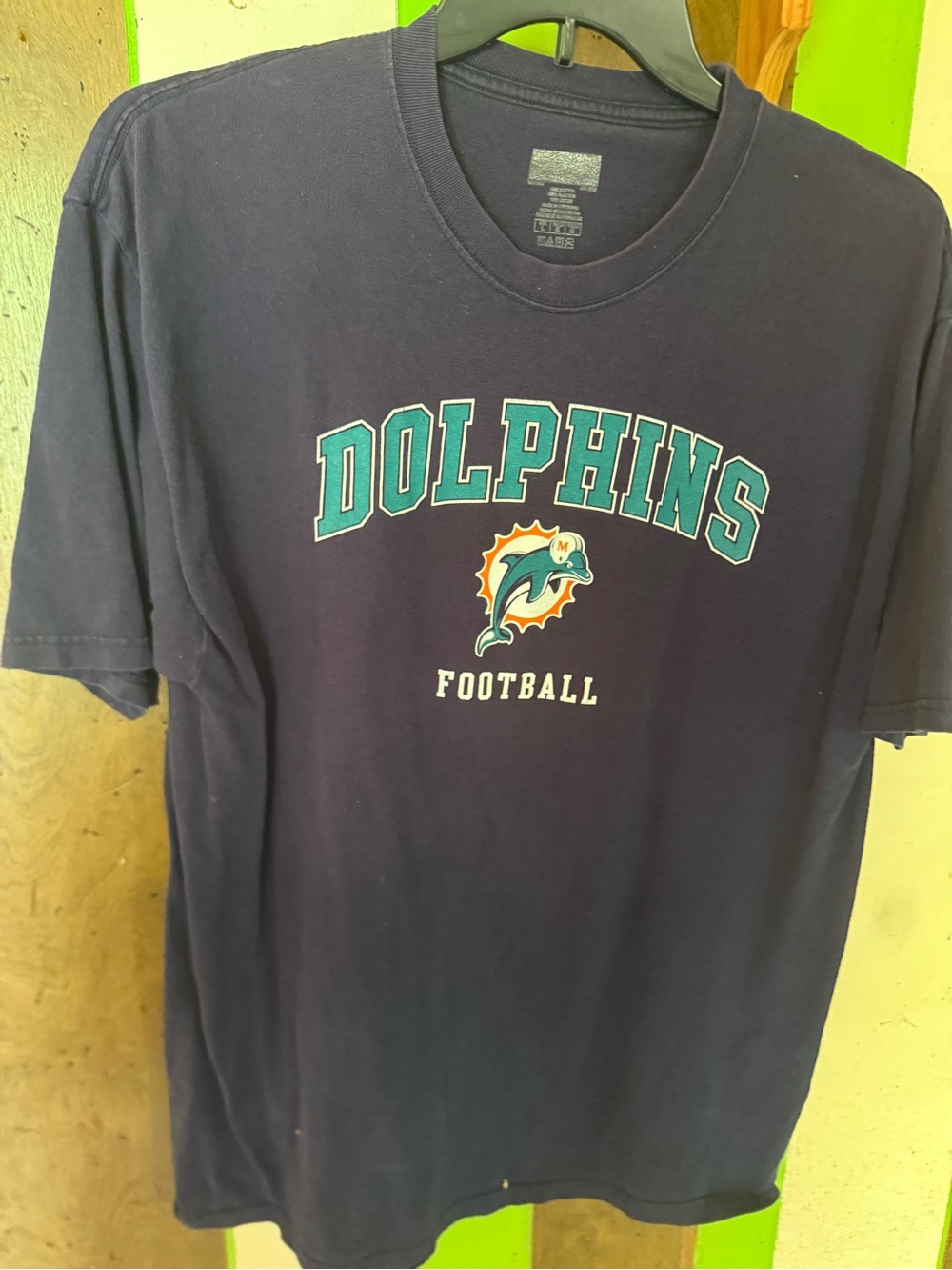 Vintage L/XL Miami Dolphins Navy Football Tees bundle